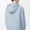 Overshirt mit Kapuze aus Baumwolle in Hellblau