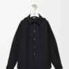 Overshirt mit Kapuze aus Baumwolle Schwarz