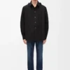 Overshirt mit Kapuze aus Baumwolle Schwarz