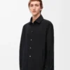 Overshirt mit Kapuze aus Baumwolle Schwarz