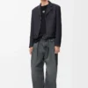 Oversized-Fit-Langarm-T-Shirt aus Baumwolle in Schwarz