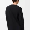 Oversized-Fit-Langarm-T-Shirt aus Baumwolle in Schwarz