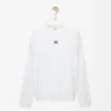 Oversized-Fit-Langarm-T-Shirt aus Baumwolle in Weiß