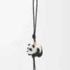 Panda-Anhänger aus Filz und Kalbsleder Schwarz/Weiß