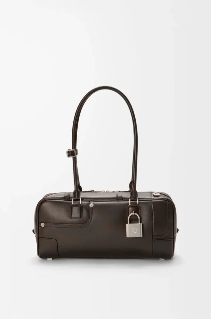 Panta Amazona 31 Cropped Bag aus glänzendem Kalbsleder in Vintage Brown