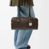 Panta Amazona 31 Cropped Bag aus glänzendem Kalbsleder in Vintage Brown
