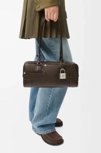 Panta Amazona 31 Cropped Bag aus glänzendem Kalbsleder in Vintage Brown