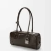 Panta Amazona 31 Cropped Bag aus glänzendem Kalbsleder in Vintage Brown