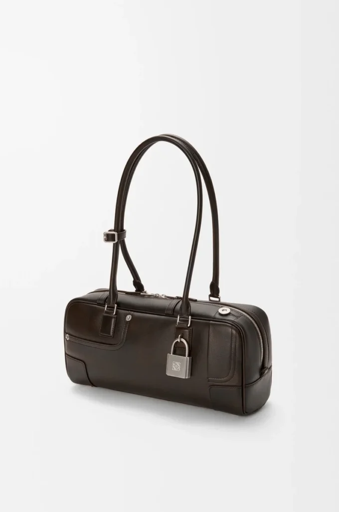Panta Amazona 31 Cropped Bag aus glänzendem Kalbsleder in Vintage Brown