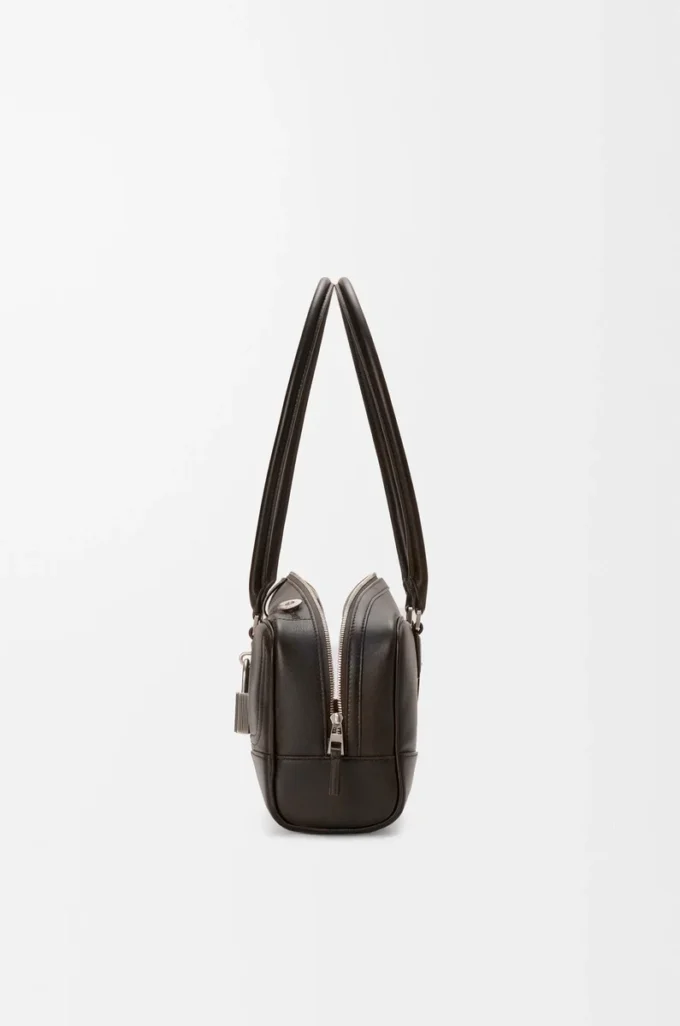 Panta Amazona 31 Cropped Bag aus glänzendem Kalbsleder in Vintage Brown