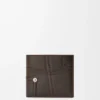 Panta-Bifold-Geldbörse aus glänzendem Kalbsleder in Vintage Brown