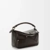 Panta kleine Puzzle-Tasche aus glänzendem Kalbsleder Vintage Brown