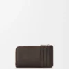 Panta Münz-Kartenetui aus glänzendem Kalbsleder Vintage Brown