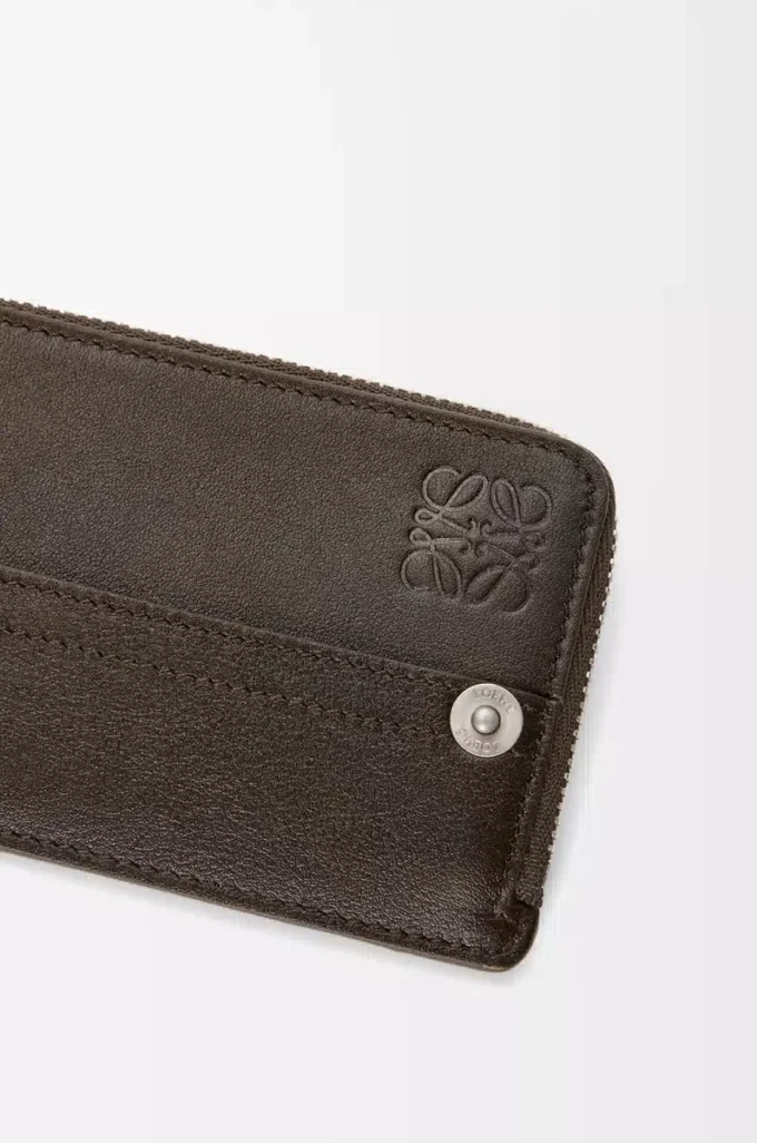 Panta Münz-Kartenetui aus glänzendem Kalbsleder Vintage Brown