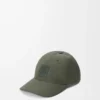 Patch-Cap aus Canvas in Khaki-Grün