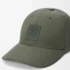 Patch-Cap aus Canvas in Khaki-Grün