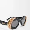 Pavé Oval Sonnenbrille Multicolor/Schwarz