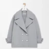 Peacoat aus Wolle in Grau