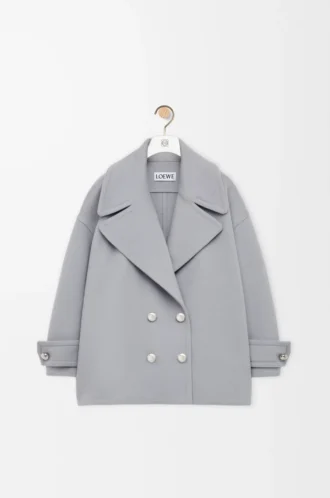 Peacoat aus Wolle in Grau