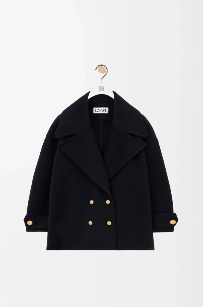 Peacoat aus Wolle in Midnight Blue