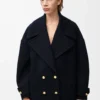 Peacoat aus Wolle in Midnight Blue