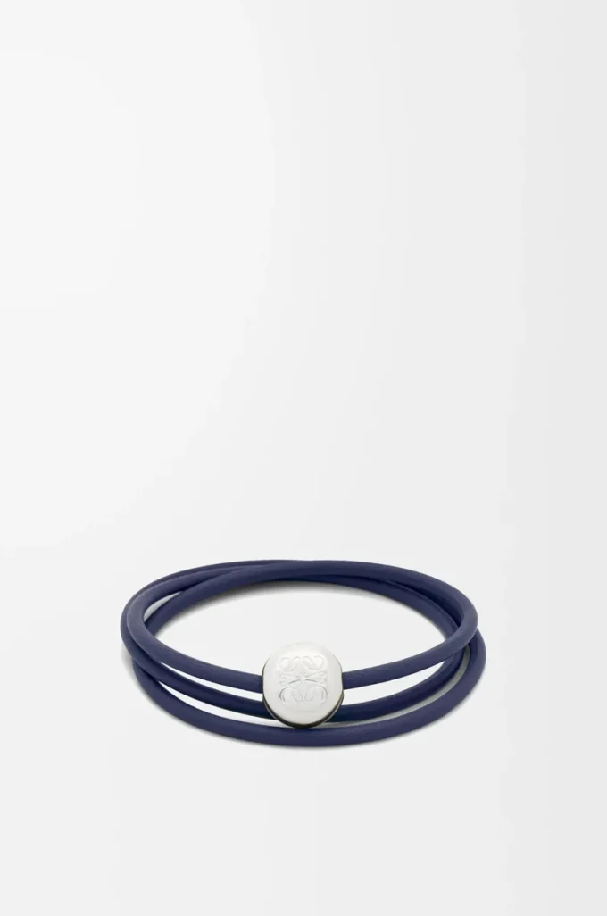 Pebble-Armband aus Kalbsleder in Abyss Blue