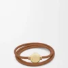 Pebble-Armband aus Kalbsleder in Warm Desert/Gold