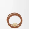 Pebble-Armband aus Kalbsleder in Warm Desert/Gold