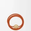 Pebble-Armband aus Kalbsleder Orange/Gold