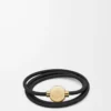 Pebble-Armband aus Kalbsleder Schwarz/Gold