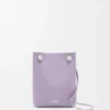 Pebble-Beutel aus glattem Kalbsleder in Dirty Mauve