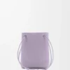 Pebble-Beutel aus glattem Kalbsleder in Dirty Mauve