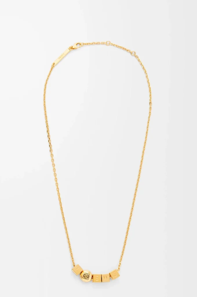 Pebble Cube Halskette aus Sterlingsilber Gold