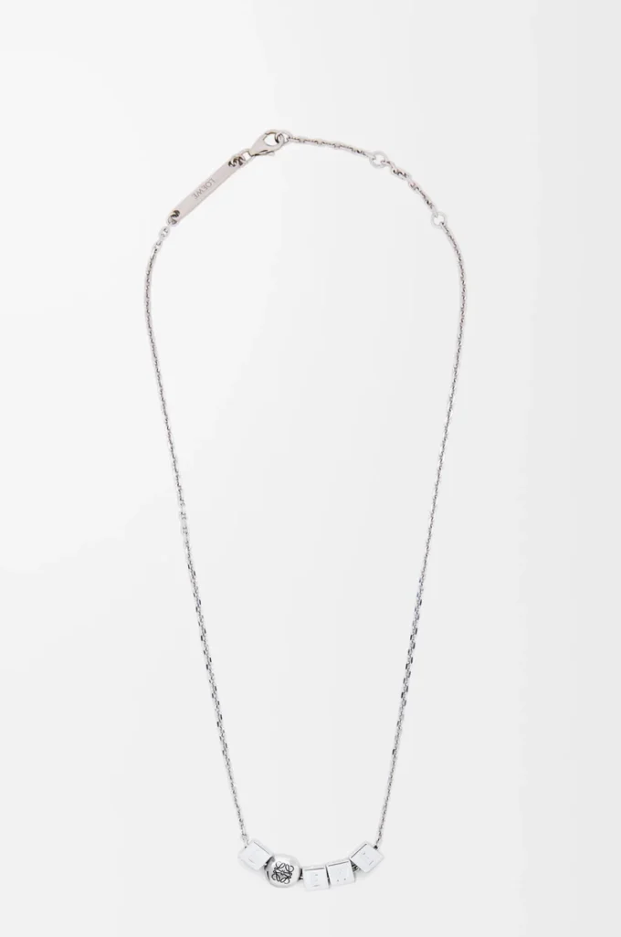 Pebble Cube Halskette aus Sterlingsilber Silber