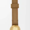 Pebble-Gürtel aus glattem Kalbsleder in Eiche/Gold