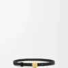 Pebble-Gürtel aus glattem Kalbsleder Schwarz/Gold