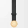 Pebble-Gürtel aus glattem Kalbsleder Schwarz/Gold