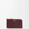 Pebble-Münzkartenetui aus glänzendem Nappakalbsleder Burgundy