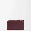 Pebble-Münzkartenetui aus glänzendem Nappakalbsleder Burgundy