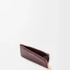 Pebble-Münzkartenetui aus glänzendem Nappakalbsleder Burgundy