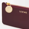 Pebble-Münzkartenetui aus glänzendem Nappakalbsleder Burgundy