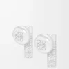 Pebble-Ohrstecker aus Sterlingsilber und Kristallen Silber/Weiß
