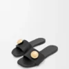 Pebble-Pantolette aus weichem Kalbsleder in Schwarz