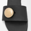 Pebble-Pantolette aus weichem Kalbsleder in Schwarz