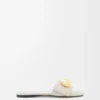 Pebble-Pantolette aus weichem Kalbsleder in Sea Salt