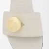 Pebble-Pantolette aus weichem Kalbsleder in Sea Salt
