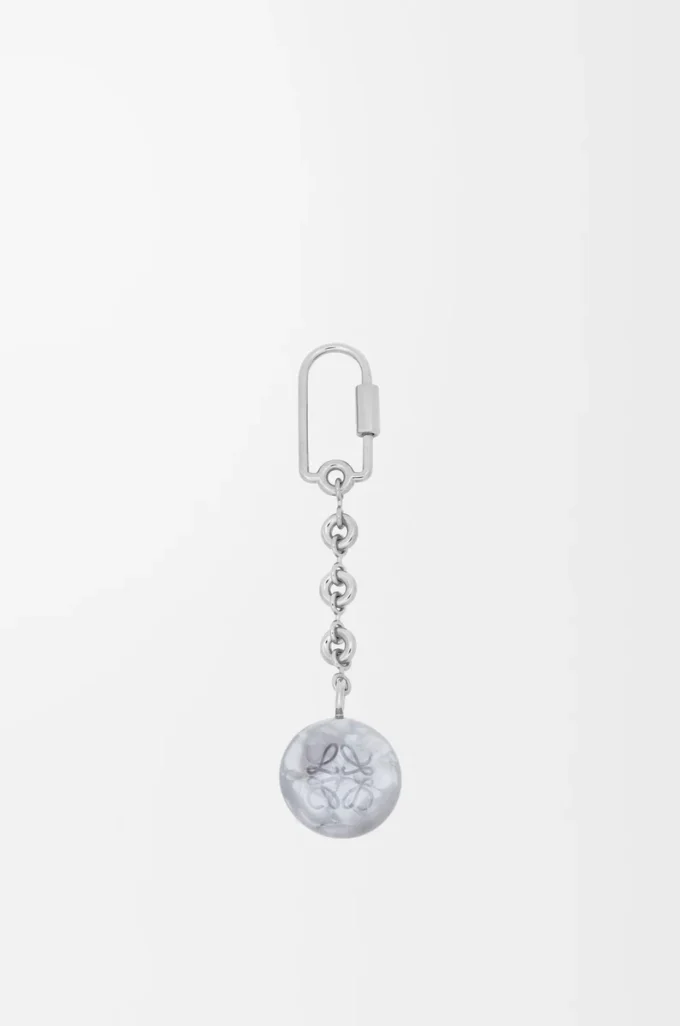 Pebble Schlüsselanhänger Perlmutt/Palladium