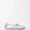 Pebble Soft Ballerina aus laminiertem Nappalammleder in Silber