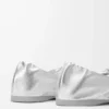 Pebble Soft Ballerina aus laminiertem Nappalammleder in Silber