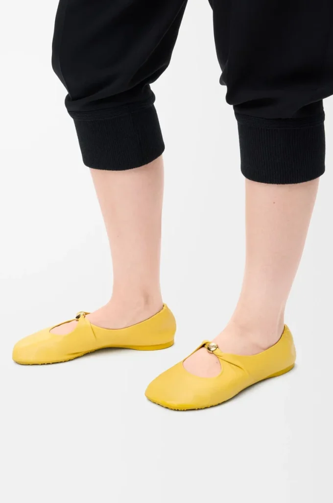 Pebble Soft Ballerina aus Nappalammleder in Dandelion
